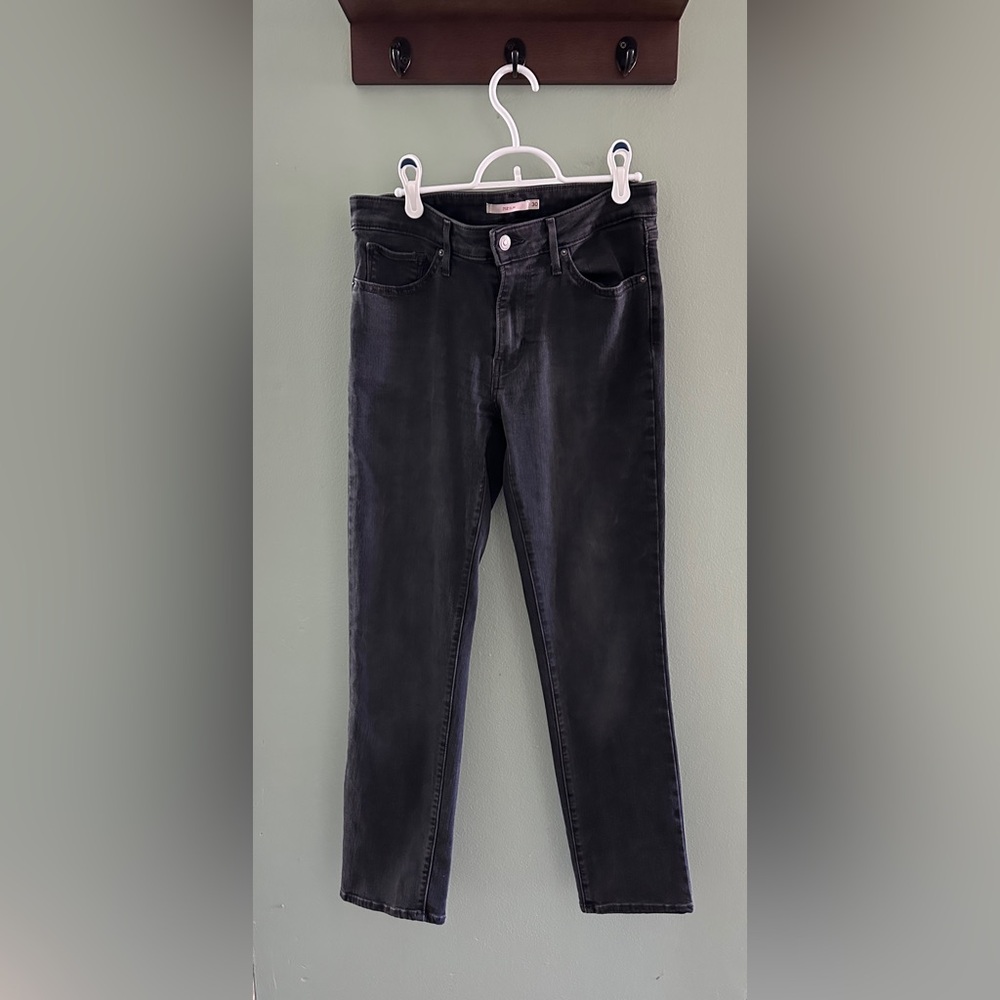 Levi’s 712 Slim Black Gray Wash High Rise Skinny Jeans Size 30